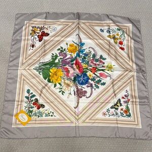 Vintage Gucci Butterfly Square Silk Scarf